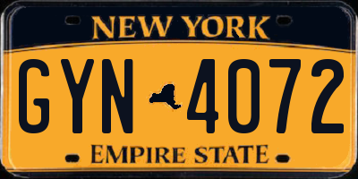 NY license plate GYN4072