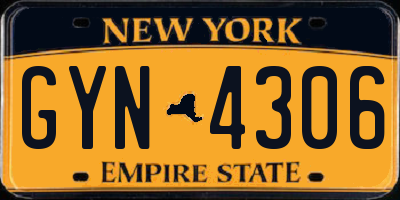 NY license plate GYN4306