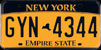 NY license plate GYN4344