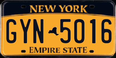 NY license plate GYN5016
