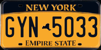 NY license plate GYN5033