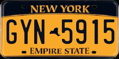 NY license plate GYN5915
