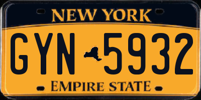NY license plate GYN5932
