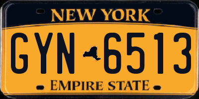 NY license plate GYN6513