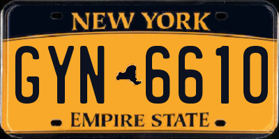 NY license plate GYN6610