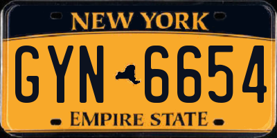 NY license plate GYN6654