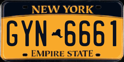 NY license plate GYN6661