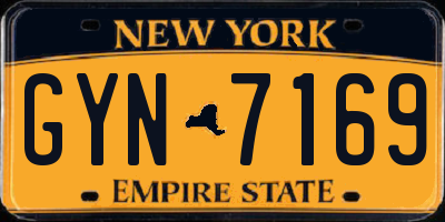 NY license plate GYN7169