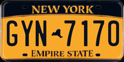 NY license plate GYN7170