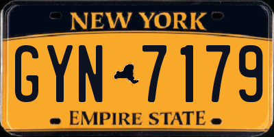 NY license plate GYN7179