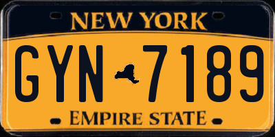 NY license plate GYN7189