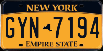 NY license plate GYN7194