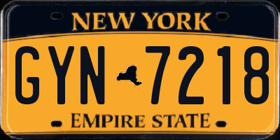 NY license plate GYN7218
