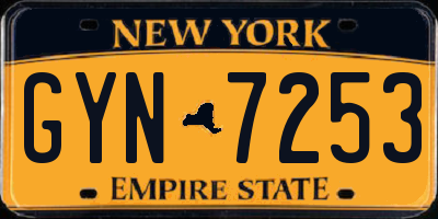 NY license plate GYN7253
