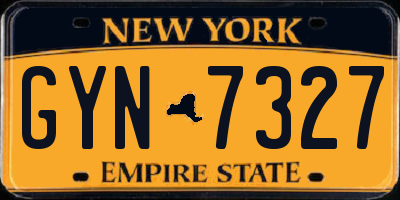 NY license plate GYN7327