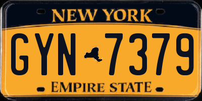 NY license plate GYN7379