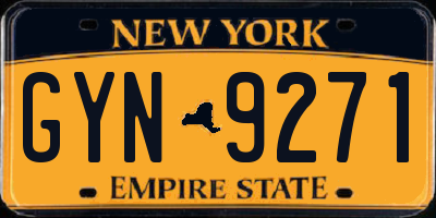NY license plate GYN9271