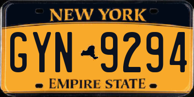 NY license plate GYN9294