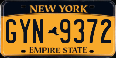 NY license plate GYN9372