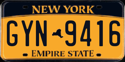 NY license plate GYN9416