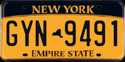 NY license plate GYN9491