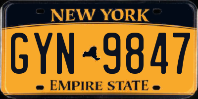 NY license plate GYN9847