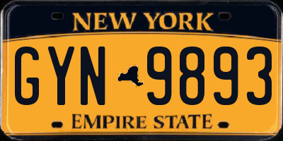 NY license plate GYN9893