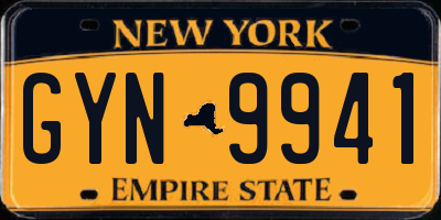 NY license plate GYN9941