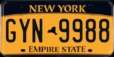 NY license plate GYN9988