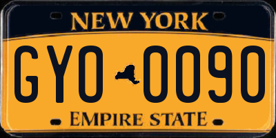 NY license plate GYO0090