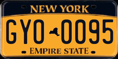 NY license plate GYO0095