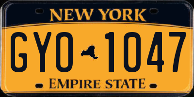 NY license plate GYO1047