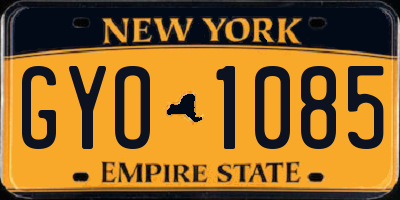 NY license plate GYO1085