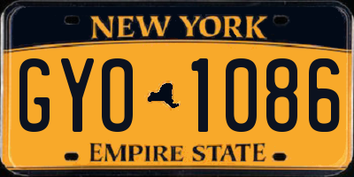 NY license plate GYO1086