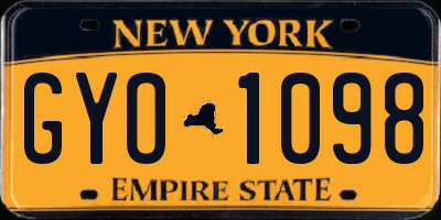NY license plate GYO1098