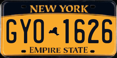 NY license plate GYO1626