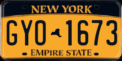 NY license plate GYO1673