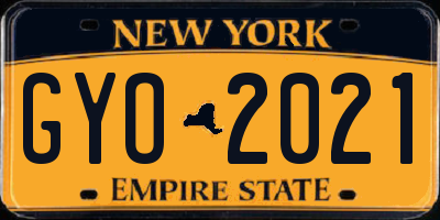 NY license plate GYO2021
