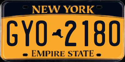 NY license plate GYO2180