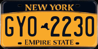 NY license plate GYO2230
