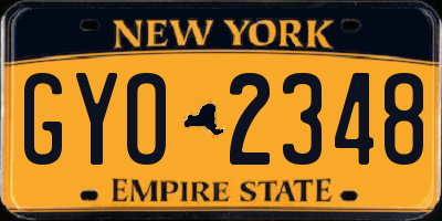 NY license plate GYO2348