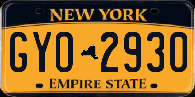 NY license plate GYO2930
