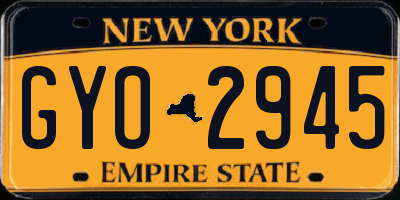NY license plate GYO2945