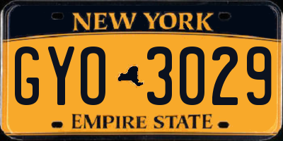 NY license plate GYO3029