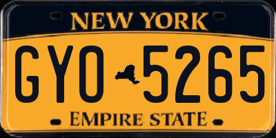NY license plate GYO5265