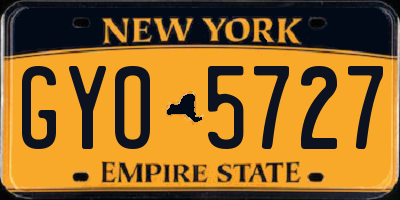 NY license plate GYO5727