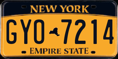 NY license plate GYO7214