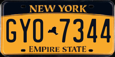 NY license plate GYO7344
