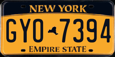 NY license plate GYO7394