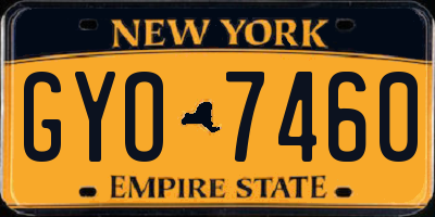 NY license plate GYO7460